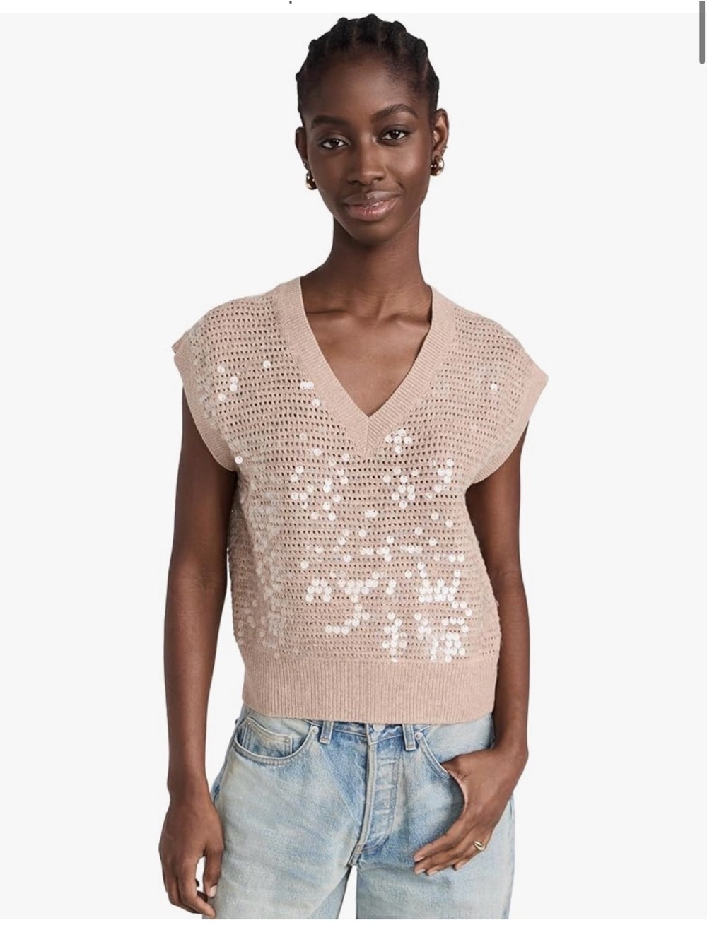 NWT Madewell Sequin Knit V‑Neck Sweater Vest size M